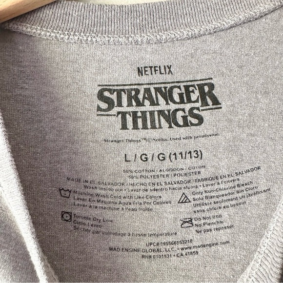 Stranger Things Graphic Quarter Length Sleeve Top - Picture 3 of 4